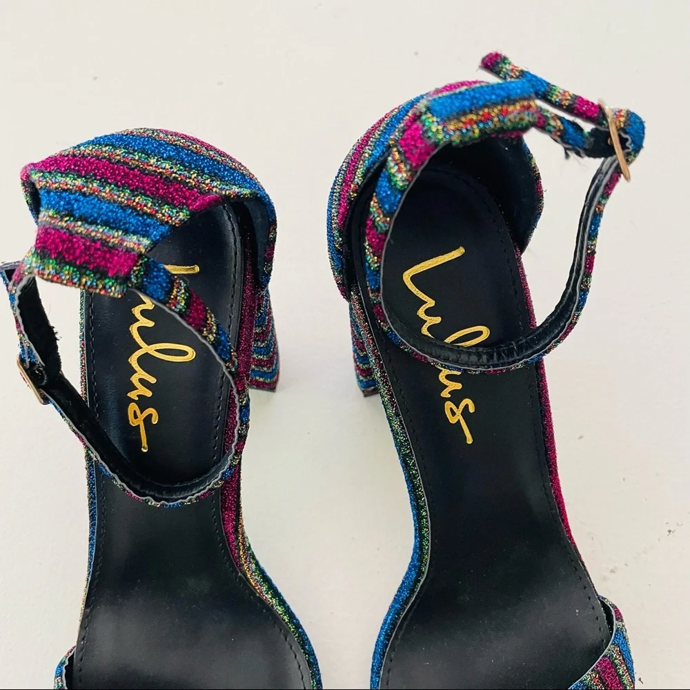 Lulus Taylor Rainbow Ankle Strap Heels - Picture 7 of 8